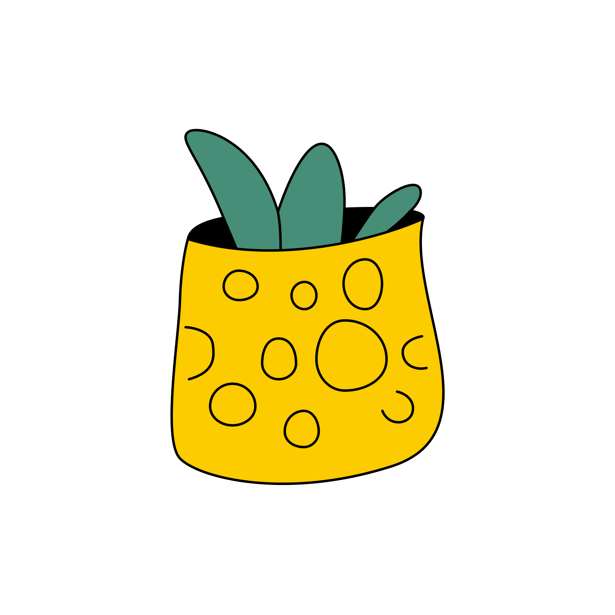 Polka Dot Flower Pot_filled